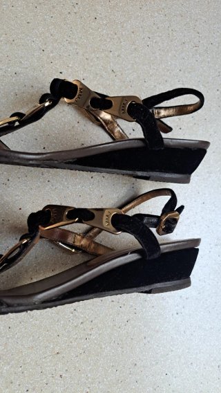 Sandalias Marc Jacobs Piel Terciopelo Dorado