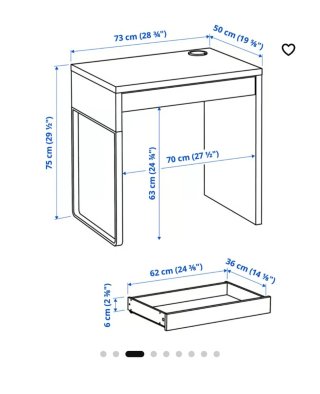 Escritorio Mike Ikea Blanco 73 x 50