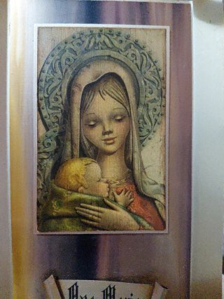 Retrato Virgen María Antiguo Años 60