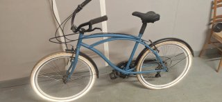 Bicicleta Cruiser de paseo azul playera