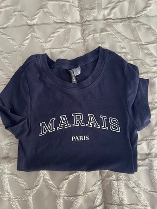 Maglietta Bershka blu navy attillata