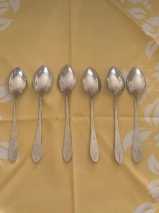 Juego 6 Cucharas Gallo Bañadas Plata