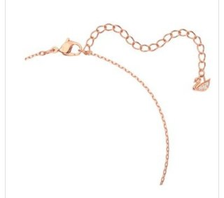 Collar Swarovski Cisne Rosa y Blanco Baño Oro
