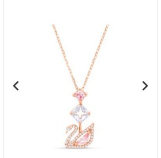 Collar Swarovski Cisne Rosa y Blanco Baño Oro
