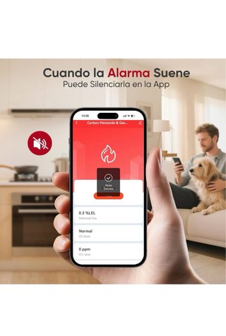 PHYSEN WiFi Detector de Gas y Monóxido de Carbono,