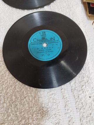 Lote 7 Discos Pizarra Antiguos Chiquilín 78 rpm