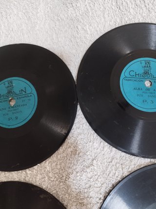 Lote 7 Discos Pizarra Antiguos Chiquilín 78 rpm