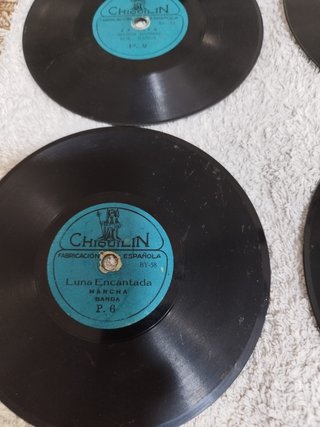 Lote 7 Discos Pizarra Antiguos Chiquilín 78 rpm