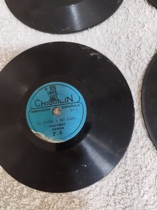 Lote 7 Discos Pizarra Antiguos Chiquilín 78 rpm