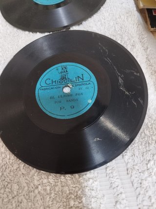 Lote 7 Discos Pizarra Antiguos Chiquilín 78 rpm