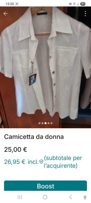 Camicetta Lino Donna Bianca