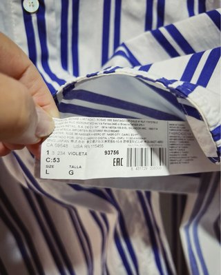 Camisa Rayas Azul y Blanca Violeta Talla L