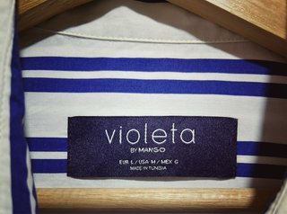 Camisa Rayas Azul y Blanca Violeta Talla L