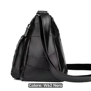 Borsa donna in pelle nera con tracolla