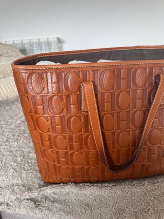 Bolso Carolina Herrera CH Piel Marrón - shopping L