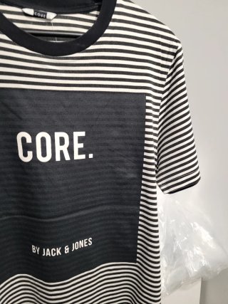 Camiseta Jack & Jones Rayas Negras y Blancas