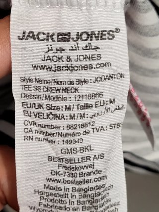 Camiseta Jack & Jones Rayas Negras y Blancas