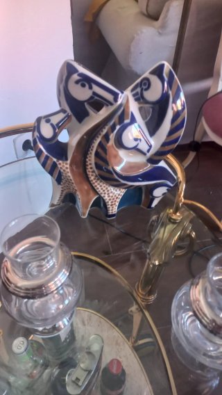 Carrito Auxiliar Vintage Cristal y Bronce