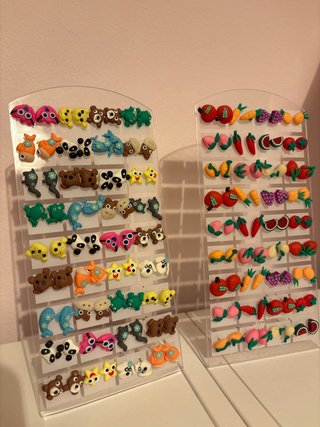 Pendientes niña animales y frutas