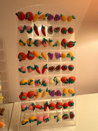 Pendientes niña animales y frutas