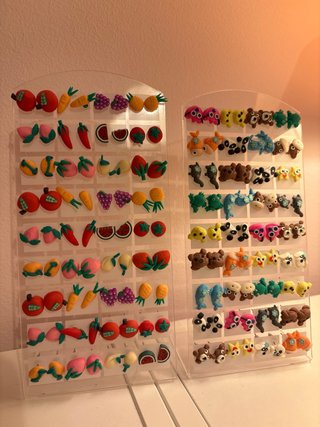 Pendientes niña animales y frutas