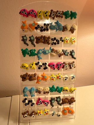 Pendientes niña animales y frutas