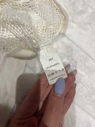 Top de rejilla beige talla única
