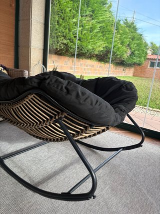 Sillón Mecedora Exterior ratán sintético y Metal