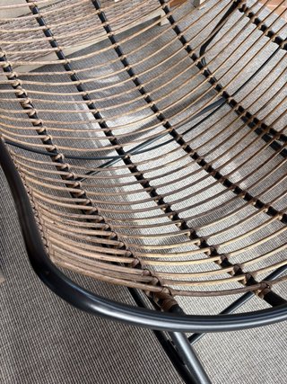 Sillón Mecedora Exterior ratán sintético y Metal