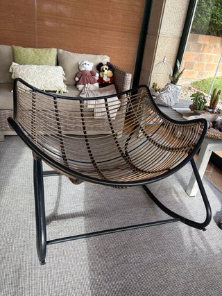 Sillón Mecedora Exterior ratán sintético y Metal