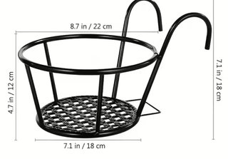 3 Soportes Maceta Metálicos Negros