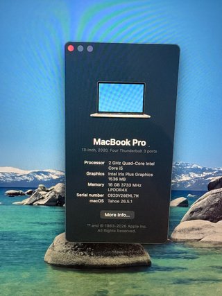 MacBook Pro 13 2020 Intel i5 16GB RAM