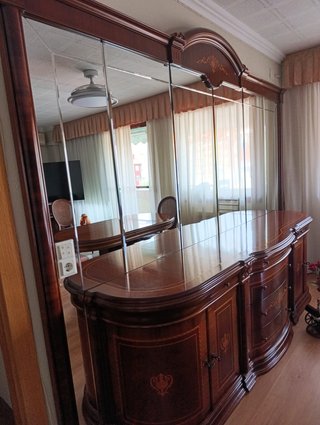 Conjunto Muebles Salón Madera Oscura