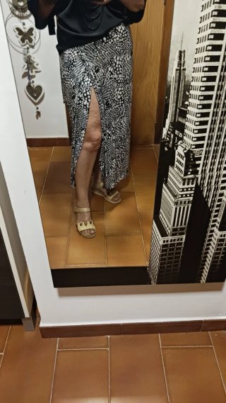 Falda larga estampada