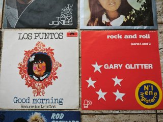 Lote 10 vinilos pequeños pop/rock