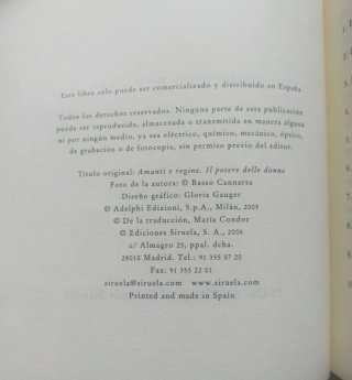 1* edición. Amantes y reinas. Benedetta Craveri.