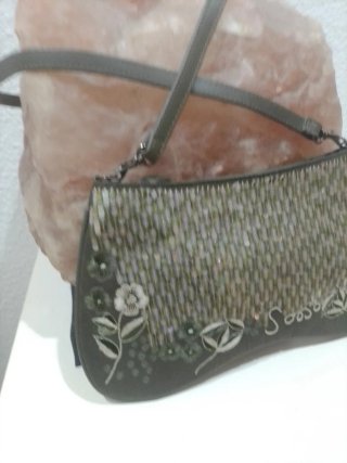 Bolso Ante Verde con Lentejuelas