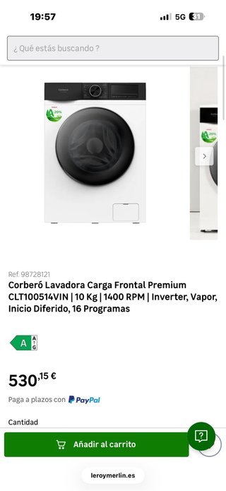Lavadora Corbero 10kg 1400rpm Nueva