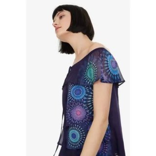 Blusa Desigual Estampada Azul