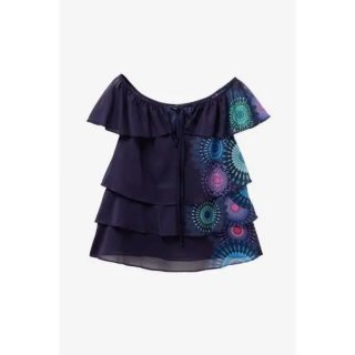 Blusa Desigual Estampada Azul
