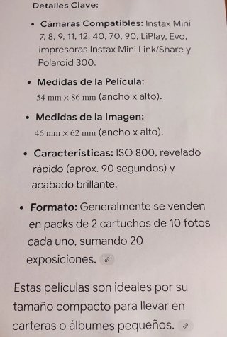 Lote 4 packs Fuji Instax Mini 20 hojas