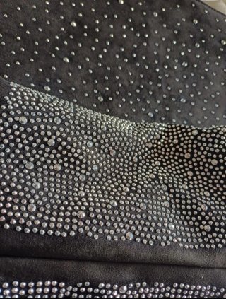 Borsa nera effetto sfumato con borchie silver