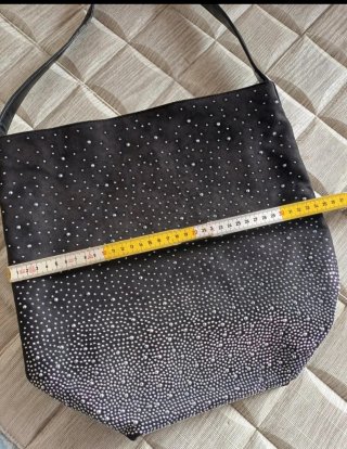 Borsa nera effetto sfumato con borchie silver