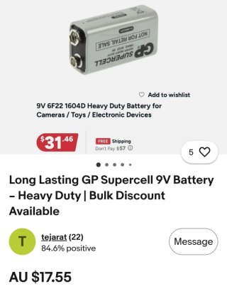 Pilas AAA GP Supercell Nuevas 9V
