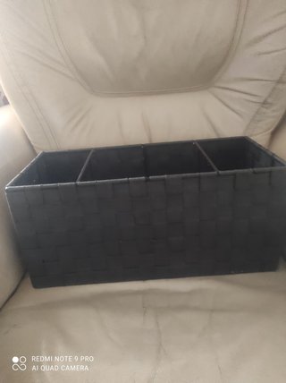 Cesta Organizadora Negra Tejida