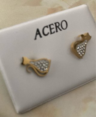 Pendientes Acero Gato Brillantes