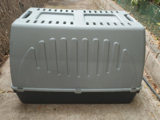 Transportín perro grande gris y negro