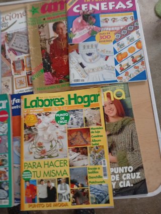Lote 5 revistas costura bordado punto de cruz