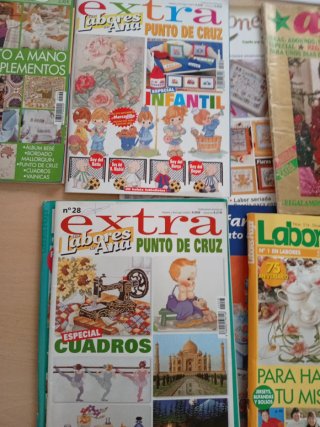 Lote 5 revistas costura bordado punto de cruz