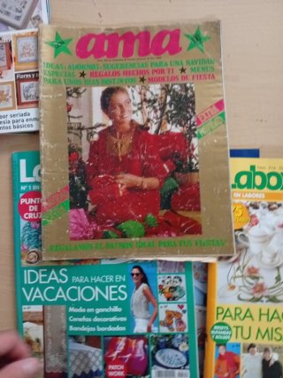 Lote 5 revistas costura bordado punto de cruz